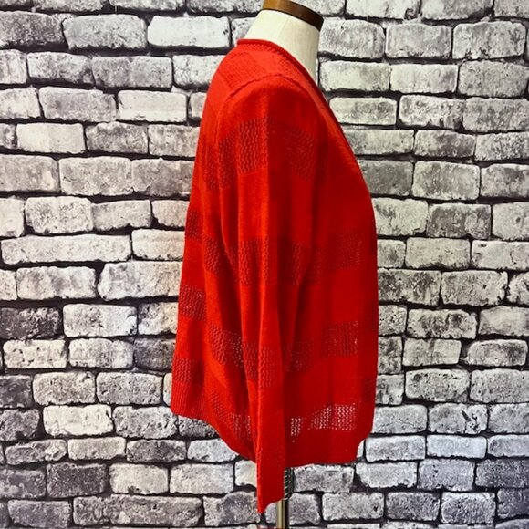 Charter Club Red 3/4 Sleeve Cardigan Sweater Size XL - Picture 8 of 9